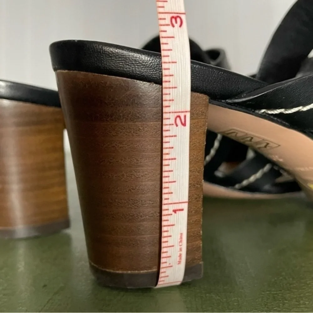 NWT Veronica Beard MARAH Twist-Front Leather Sandals/Slides/Mules